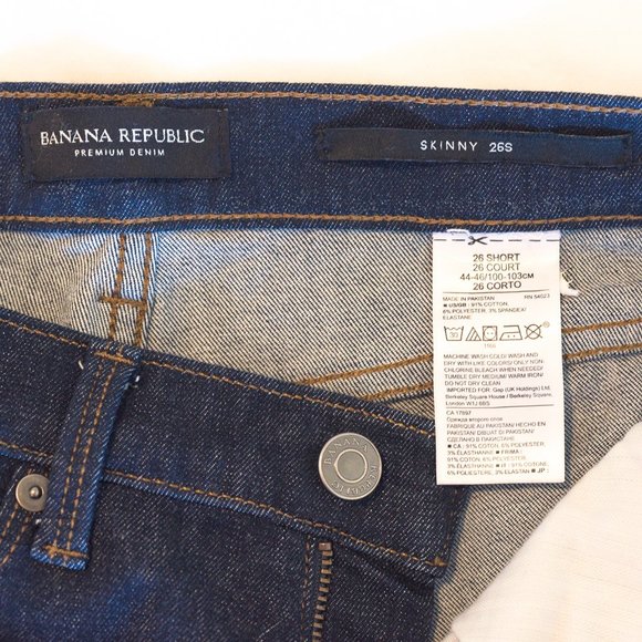 BANANA REPUBLIC Premium Denim Petite Skinny Jeans, 26 Short - Picture 3 of 6